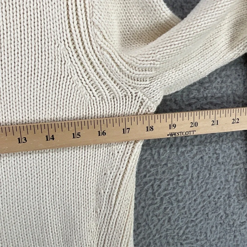 J.Crew Sweater Womens S Cream Excellent Mock Neck Cotton Ribbed Knit 6323 - Picture 5 of 7